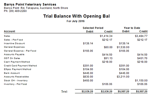 RPT Trial Balance